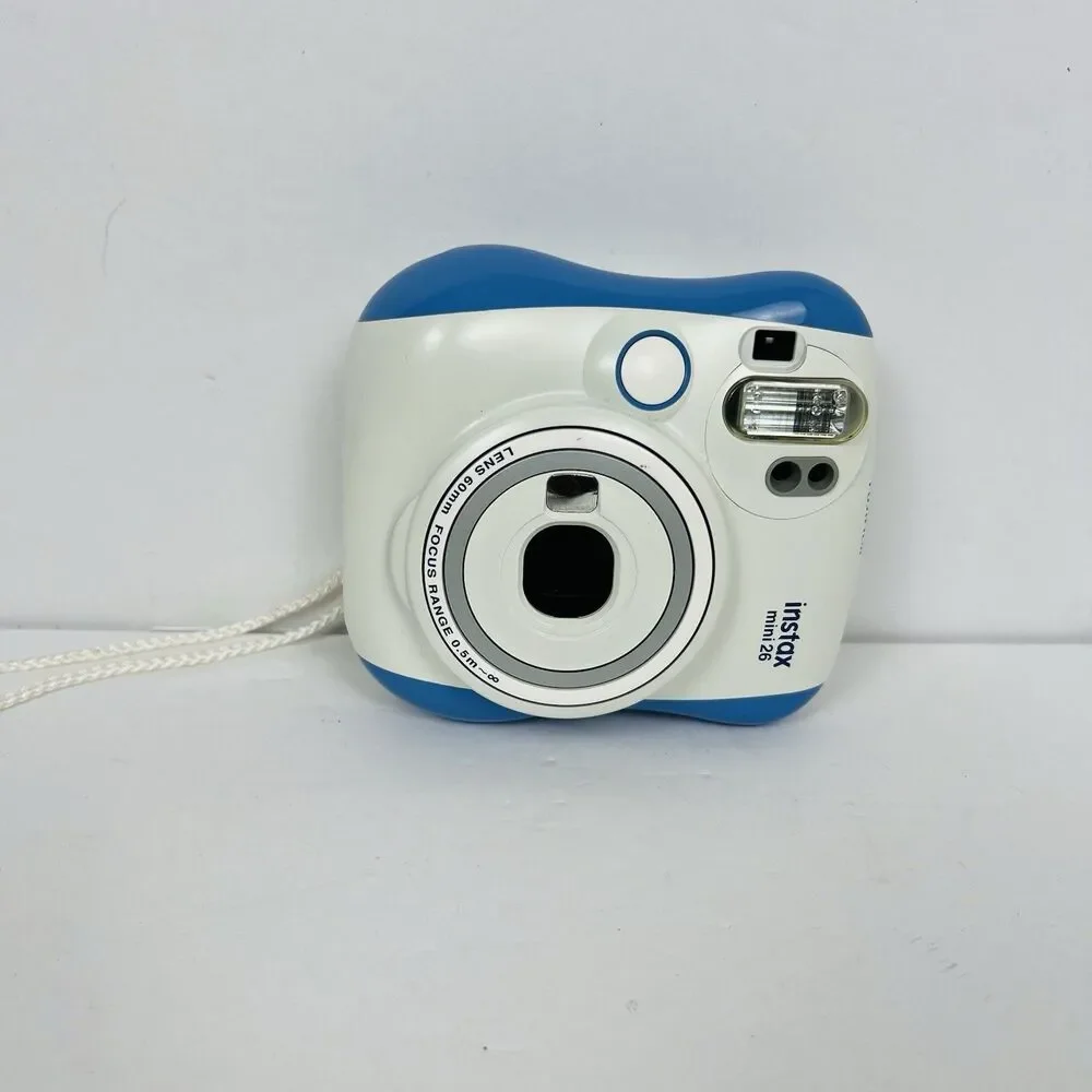 Fujifilm Instax Mini 26 Instant Film Camera White Point & Shoot W/ Batteries